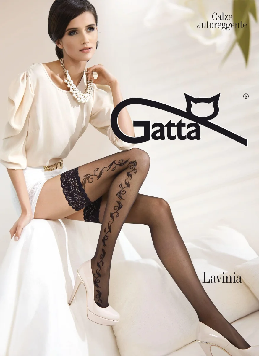 Gatta Lavinia 19 | halterlose Strümpfe mit Floralmuster