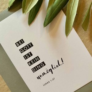 3er Set – “Bei Gott ist kein Ding unmöglich!” (Lukas 1:37)