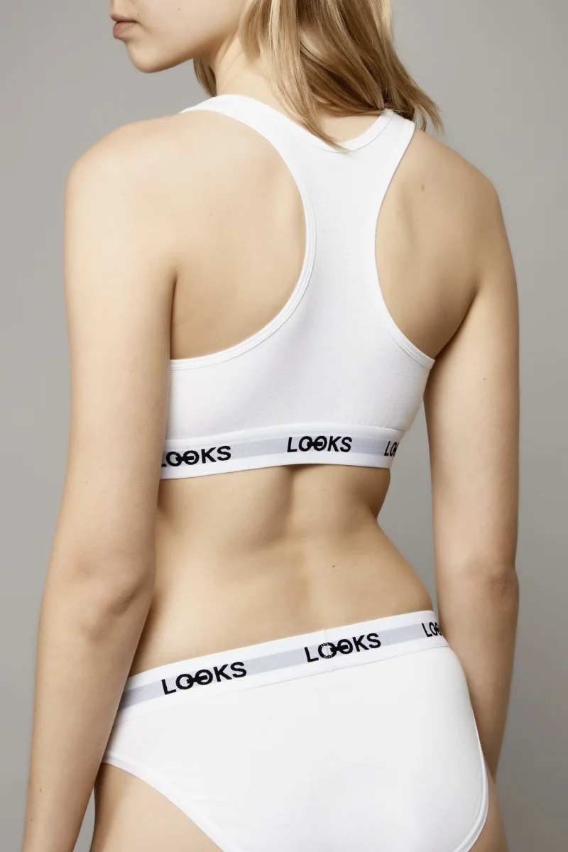 LOOKS Bustier BH Damen Sport weiß Doppelpack – Bild 3