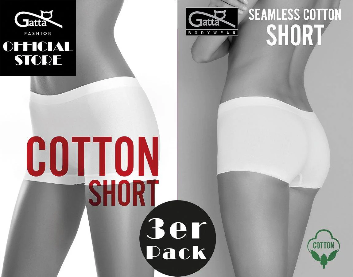 Gatta Cotton Short | 3er Vorteilspack | Damen Baumwollunterwäsche