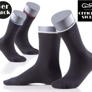 Perfect Men Classic Socken | 6er Vorteilspack | schwarz mit farbigen Bund